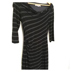 Size SP Loft Ruched Stripped Dress
